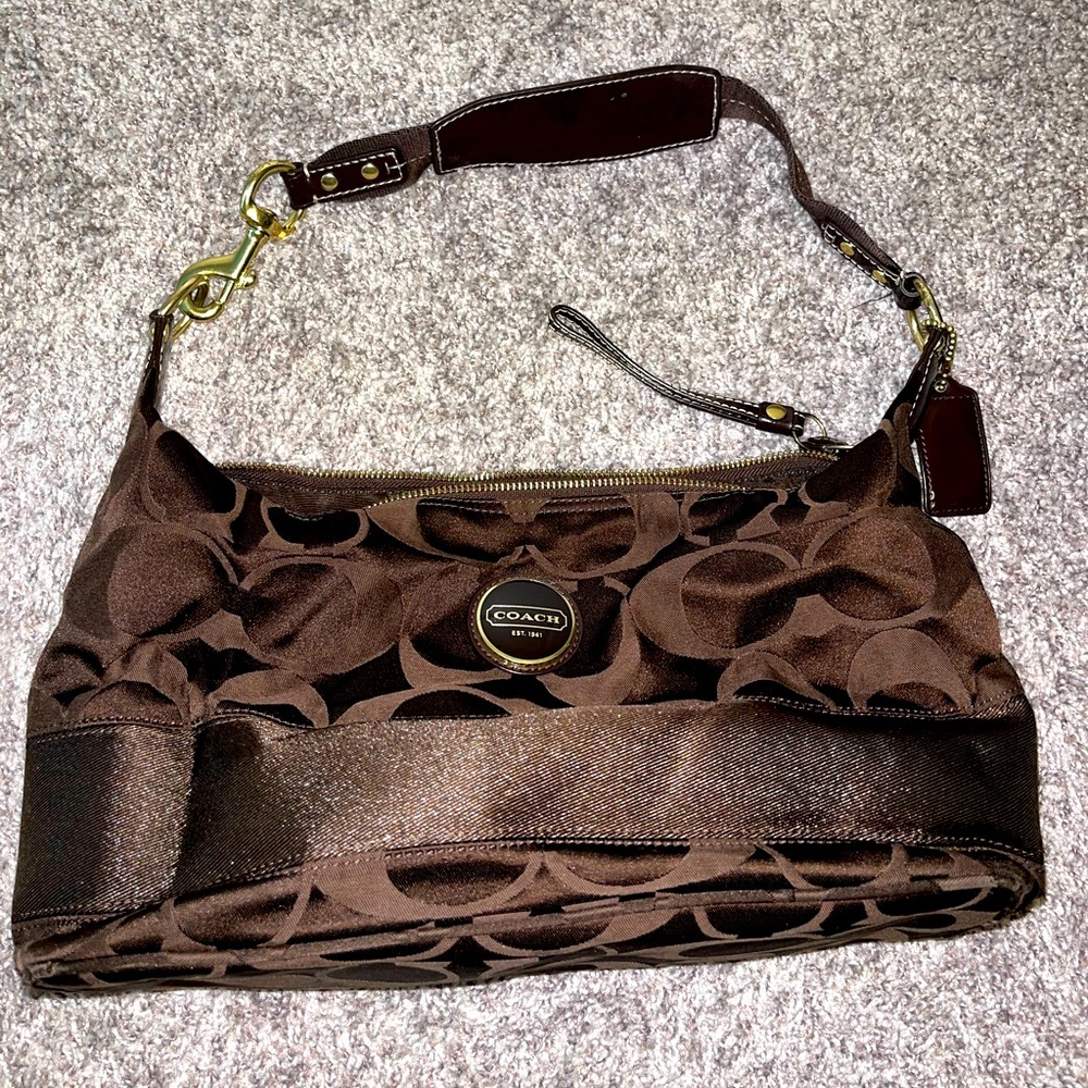 Coach chocolate brown satchel.